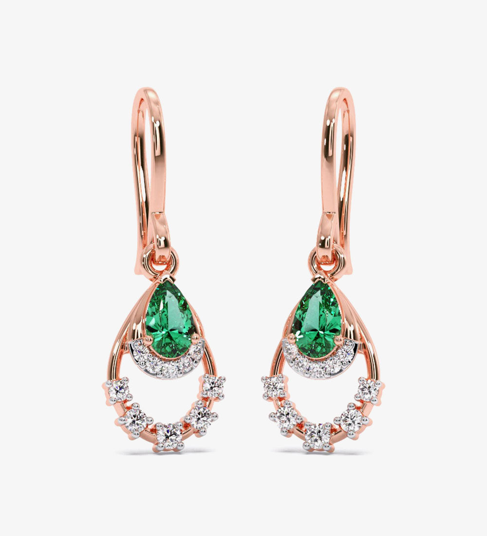 Pendant - Verdant Splendour Diamond Dangle Earrings - darksalmon