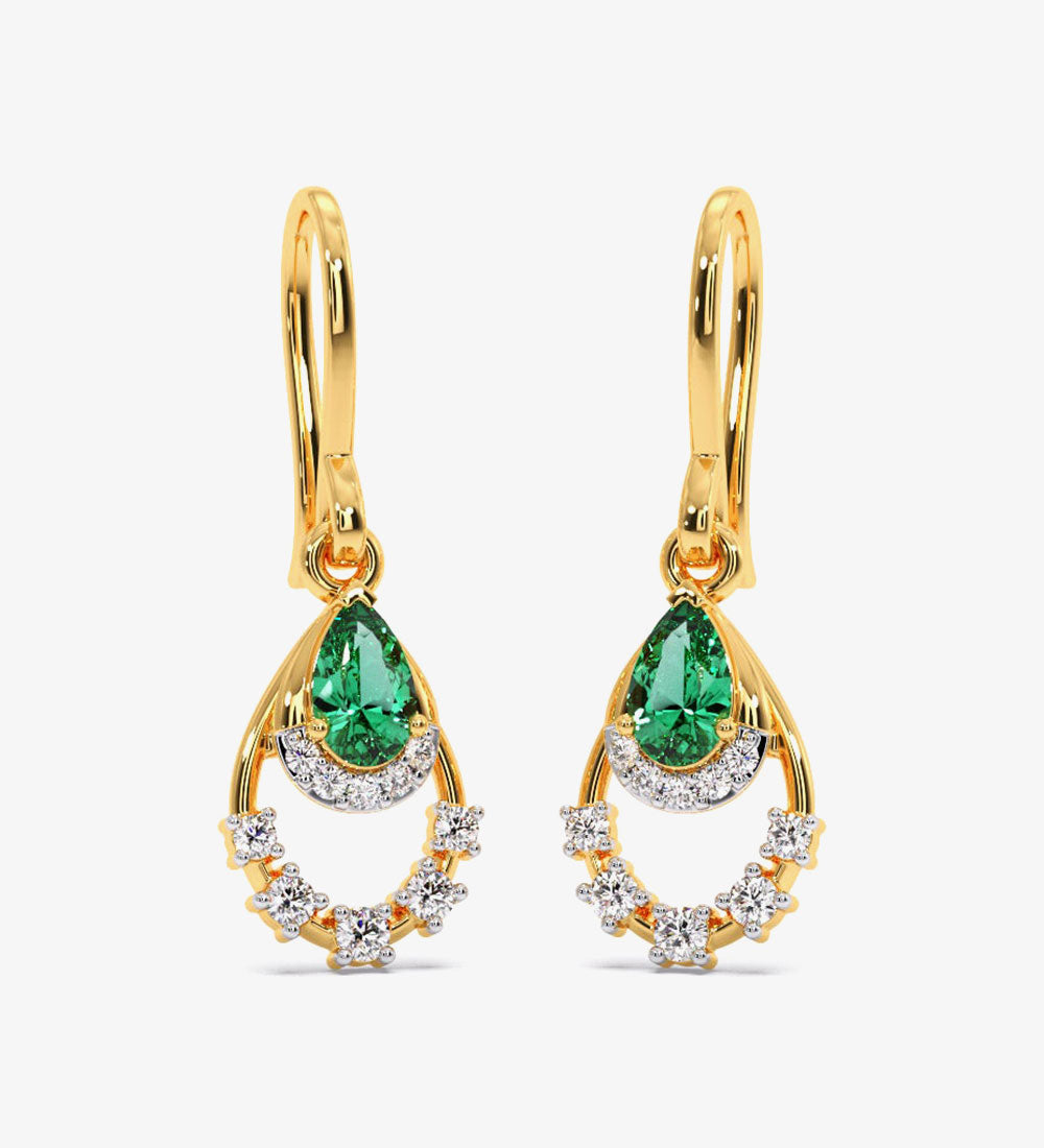 Pendant - Verdant Splendour Diamond Dangle Earrings - gold