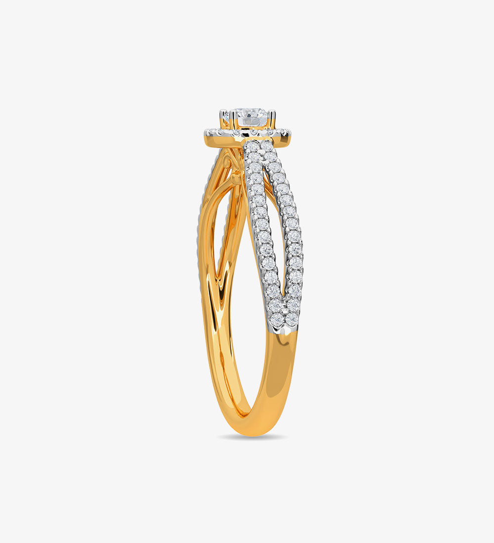Rings - Erina Solitaire Ring Kisna White Gold Ring -