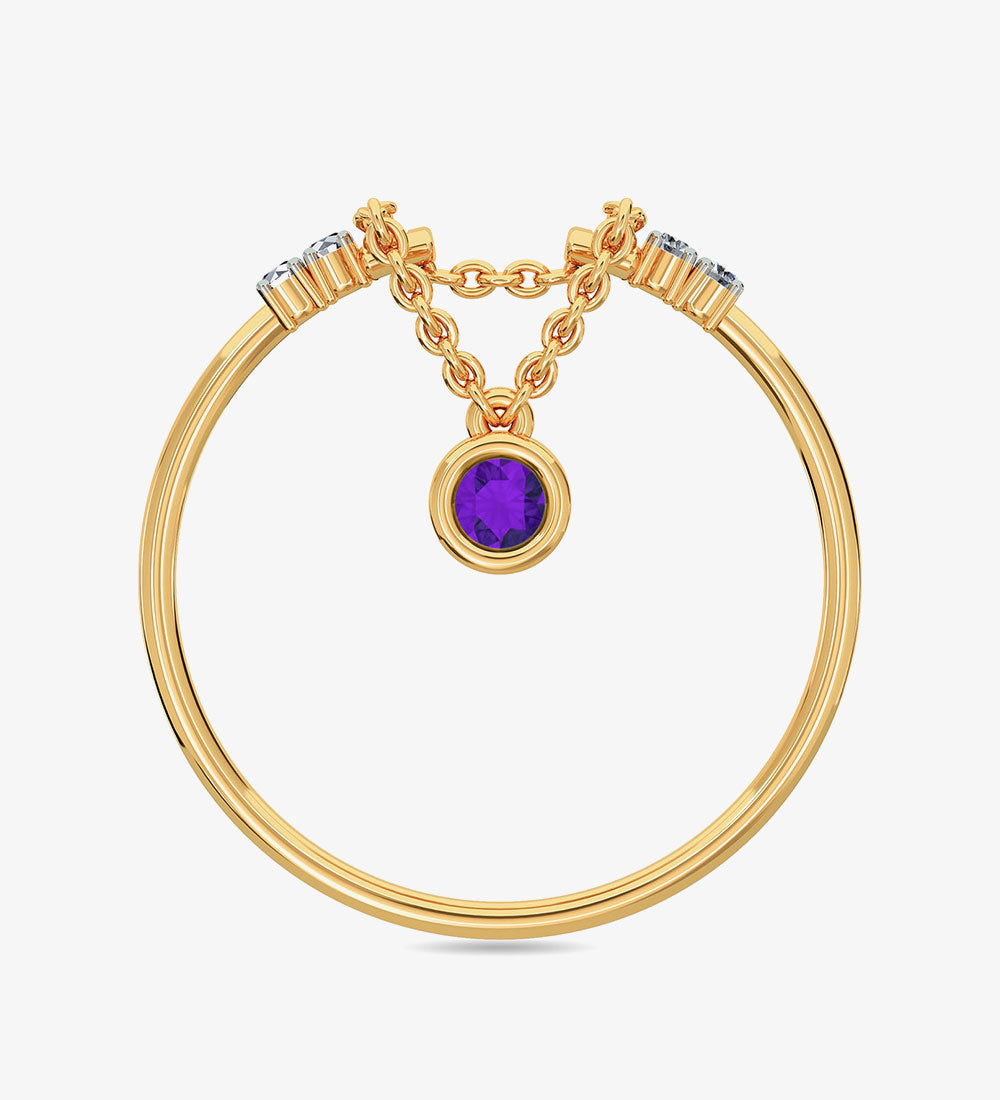 Gold - Latest Beyza Colour Stone Traditional Ring -