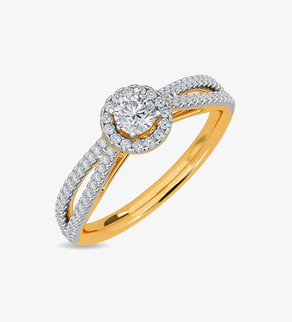 Rings - Erina Solitaire Ring Kisna White Gold Ring - gold