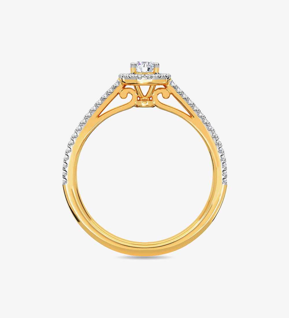 Rings - Erina Solitaire Ring Kisna White Gold Ring -