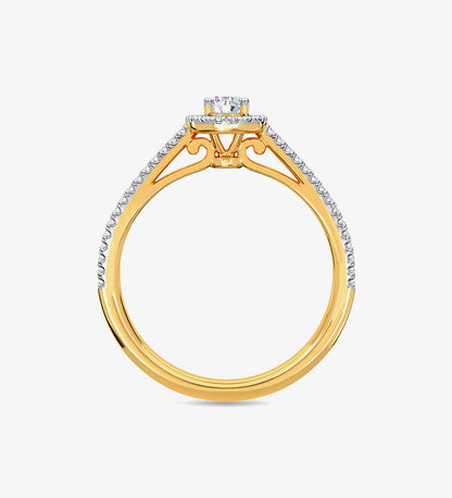 Rings - Erina Solitaire Ring Kisna White Gold Ring -