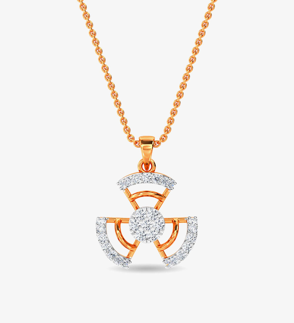 Pendant - Diamond Ed Pendant Yellow Gold / 14KT - darksalmon