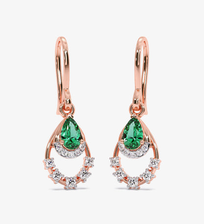 Pendant - Verdant Splendour Diamond Dangle Earrings - darksalmon