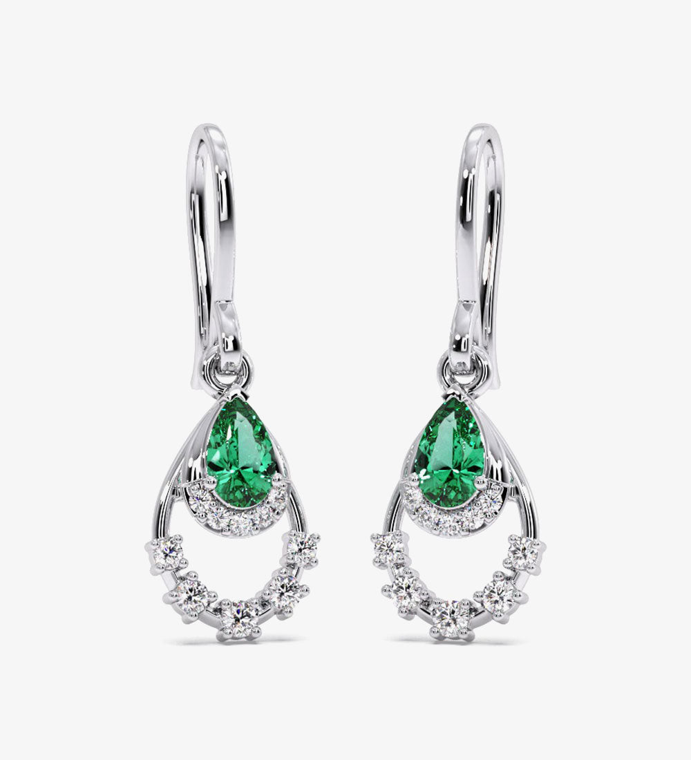 Pendant - Verdant Splendour Diamond Dangle Earrings - darkgray