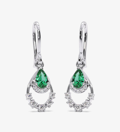 Pendant - Verdant Splendour Diamond Dangle Earrings - darkgray