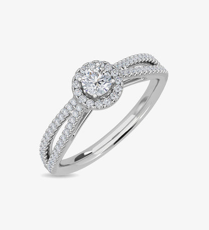 Rings - Erina Solitaire Ring Kisna White Gold Ring - darkgray