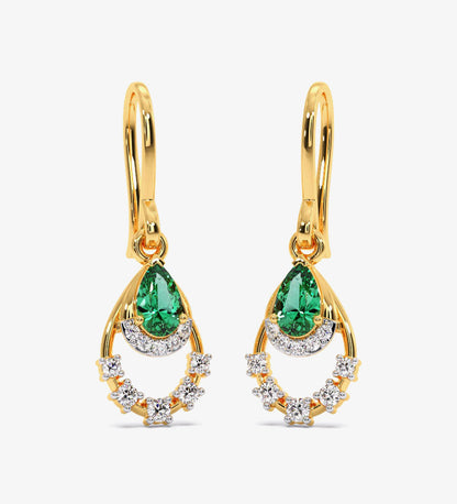 Pendant - Verdant Splendour Diamond Dangle Earrings - gold