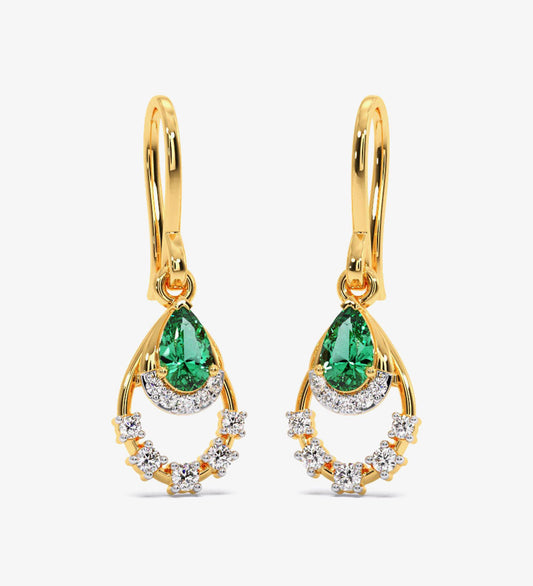 Pendant - Verdant Splendour Diamond Dangle Earrings - gold